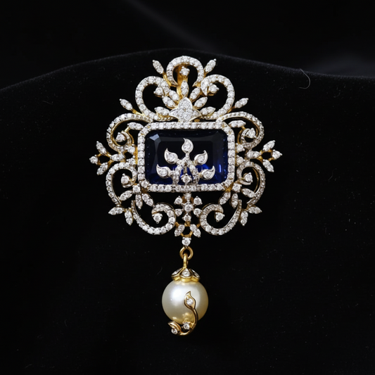 Diamond pendant pure silver jewelry indian diamond jewelry diamond jewelry 925 silver jewelry traditional jewelry-SHABURIS