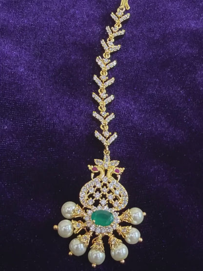 Diamond Maang tikka Bridal Jewelry Costume silver jewelry Alloy based Jewelry  - SHABURIS Fashion Jewelry