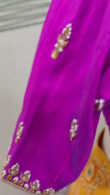 Maggam work Blouse for Saree –  Pink Blouse- Artisan Silk Blouse – Festive & Wedding Ethnic Wear