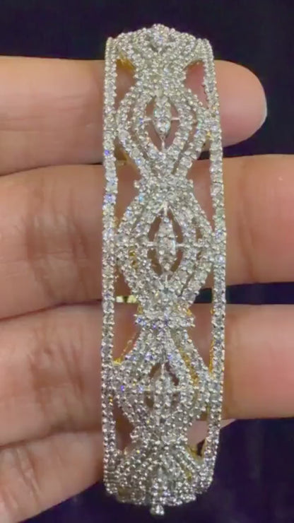 Diamond Bangles Bridal Jewelry Costume silver jewelry Alloy based Jewelry  - SHABURIS Fashion Jewelry