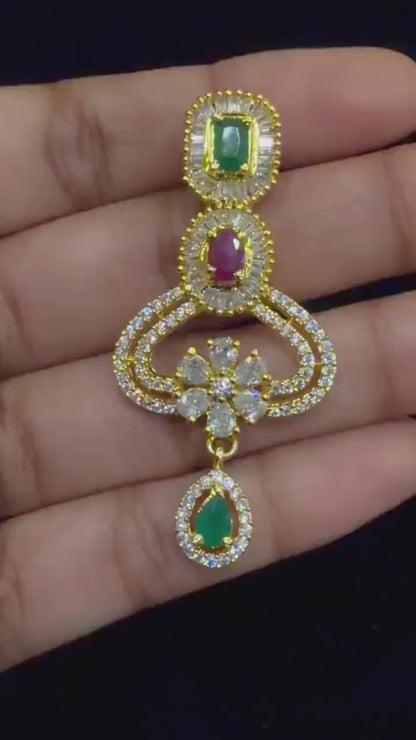 Diamond Earrings Bridal Jewelry Costume silver jewelry Alloy based Jewelry  - SHABURIS Fashion Jewelry