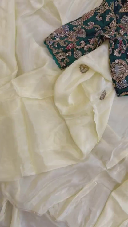 Cocktail saree with blouse