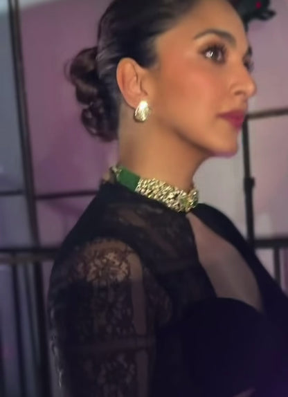 Kiara Advani Necklace Cocktail Necklace Cocktail Jewelry Cocktail Earrings Polki necklace 925 silver jewelry 22k gold plated - SHABURIS