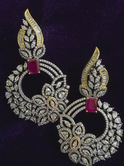 Diamond Earrings Bridal Jewelry Costume silver jewelry Alloy based Jewelry  - SHABURIS Fashion Jewelry