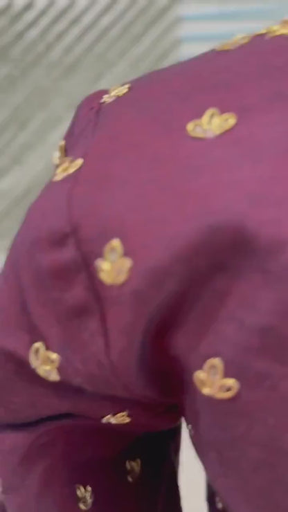 Maggam work Blouse for Saree –Maroon Blouse - Artisan Silk Blouse – Festive & Wedding Ethnic Wear