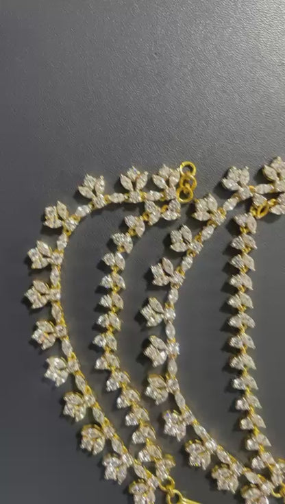 Champaswaralu wedding jewelry silver necklace 925 silver with 22k gold plated - SHABURIS