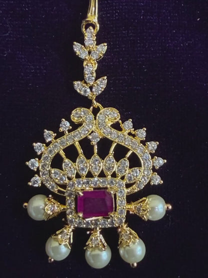 Diamond Maang tikka Bridal Jewelry Costume silver jewelry Alloy based Jewelry  - SHABURIS Fashion Jewelry