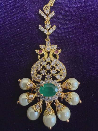 Diamond Maang tikka Bridal Jewelry Costume silver jewelry Alloy based Jewelry  - SHABURIS Fashion Jewelry