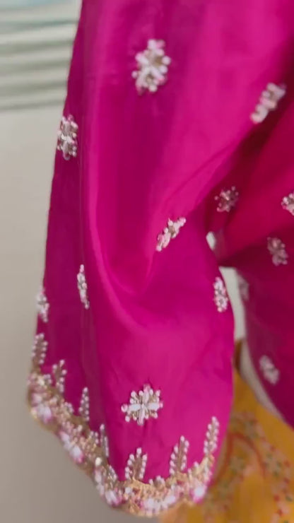 Maggam work Blouse for Saree – Pink Blouse - Artisan Silk Blouse – Festive & Wedding Ethnic Wear