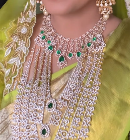 Diamond Panchlada necklace bridal diamond necklace indian jewelry designs silver jewelry wedding jewelry - SHABURIS