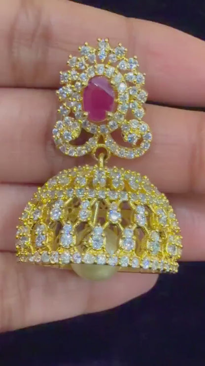 Diamond Earrings Bridal Jewelry Costume silver jewelry Alloy based Jewelry  - SHABURIS Fashion Jewelry