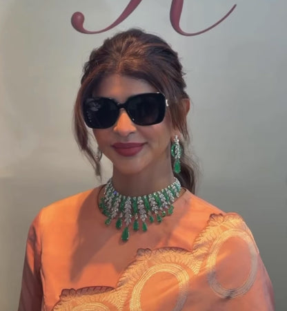 Manchu Lakshmi Necklace Polki Necklace Diamond Necklace Cocktail Necklace Cocktail Jewelry Cocktail Earrings 925 silver jewelry- SHABURIS