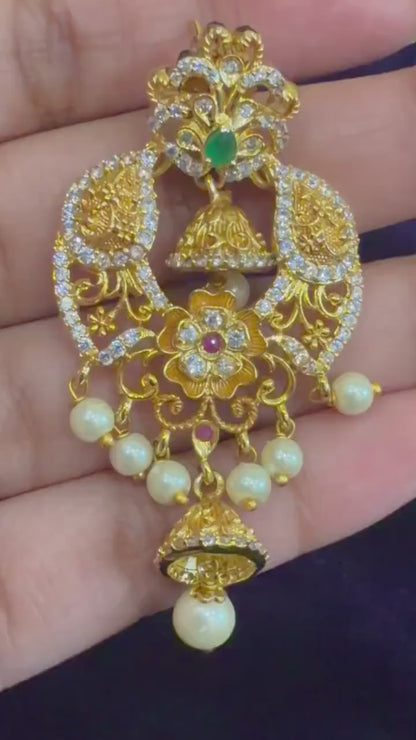 Diamond Earrings Bridal Jewelry Costume silver jewelry Alloy based Jewelry  - SHABURIS Fashion Jewelry