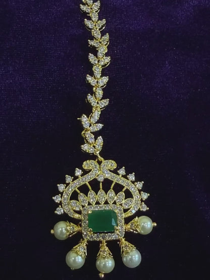 Diamond Maang tikka Bridal Jewelry Costume silver jewelry Alloy based Jewelry  - SHABURIS Fashion Jewelry
