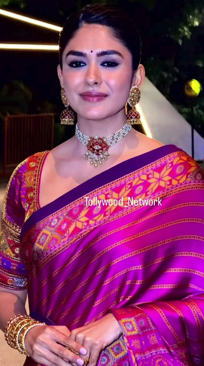 Mrunal Takur Necklace Polki necklace 925 silver jewelry 22k gold plated - SHABURIS
