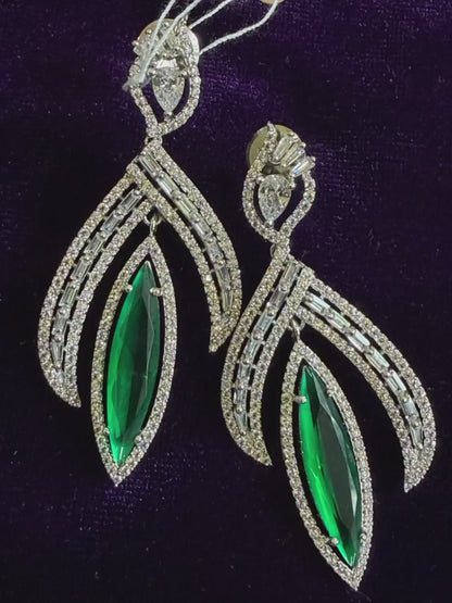 Diamond Earrings Bridal Jewelry Costume silver jewelry Alloy based Jewelry  - SHABURIS Fashion Jewelry