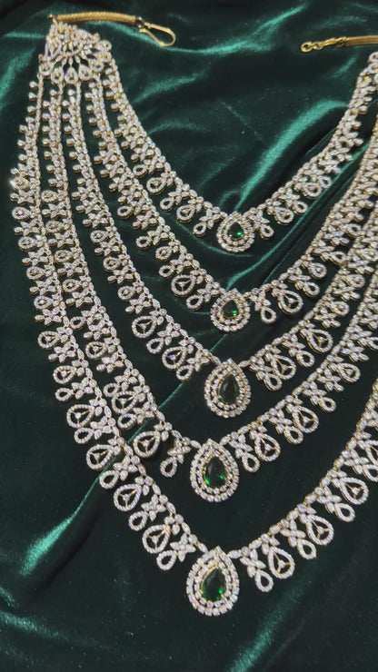 Diamond Panchlada necklace bridal diamond necklace indian jewelry designs silver jewelry wedding jewelry - SHABURIS