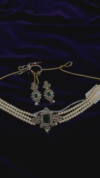 Diamond Necklace Bridal necklace Costume silver jewelry Alloy based Jewelry  - SHABURIS Fashion Jewelry