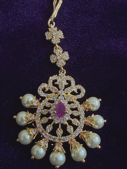 Diamond Maang tikka Bridal Jewelry Costume silver jewelry Alloy based Jewelry  - SHABURIS Fashion Jewelry