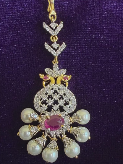 Diamond Maang tikka Bridal Jewelry Costume silver jewelry Alloy based Jewelry  - SHABURIS Fashion Jewelry