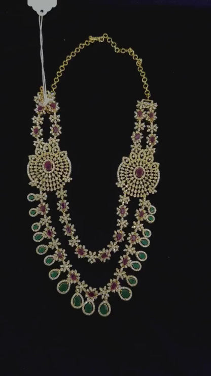 Diamond Necklace Bridal necklace Costume silver jewelry Alloy based Jewelry  - SHABURIS Fashion Jewelry