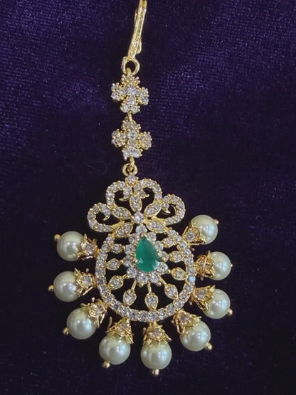 Diamond Maang tikka Bridal Jewelry Costume silver jewelry Alloy based Jewelry  - SHABURIS Fashion Jewelry