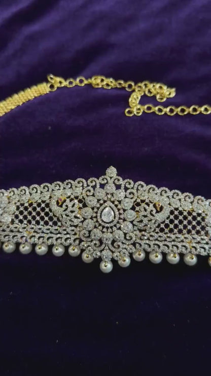 Diamond Vaddanam Bridal Vaddanam Costume silver jewelry Alloy based Jewelry  - SHABURIS Fashion Jewelry
