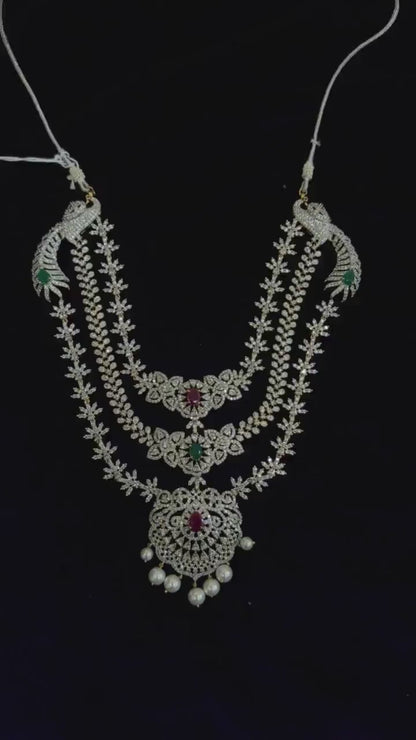 Diamond Necklace Bridal necklace Costume silver jewelry Alloy based Jewelry  - SHABURIS Fashion Jewelry