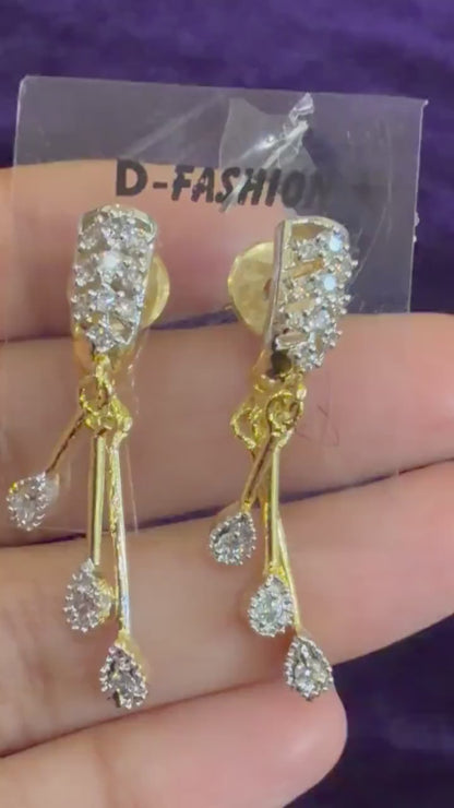 Diamond Earrings Bridal Jewelry Costume silver jewelry Alloy based Jewelry  - SHABURIS Fashion Jewelry
