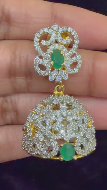 Diamond Earrings Bridal Jewelry Costume silver jewelry Alloy based Jewelry  - SHABURIS Fashion Jewelry
