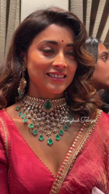 Shriya necklace diamond necklace 925 silver jewelry 22k gold plated - SHABURIS