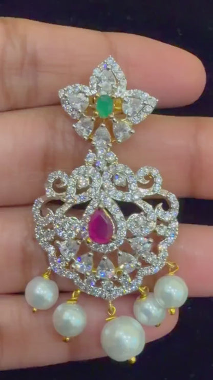 Diamond Earrings Bridal Jewelry Costume silver jewelry Alloy based Jewelry  - SHABURIS Fashion Jewelry