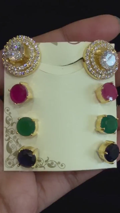 Diamond Earrings Bridal Jewelry Costume silver jewelry Alloy based Jewelry  - SHABURIS Fashion Jewelry