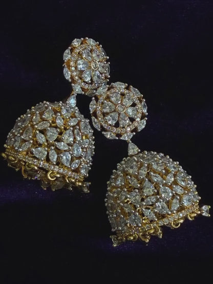 Diamond Earrings Bridal Jewelry Costume silver jewelry Alloy based Jewelry  - SHABURIS Fashion Jewelry