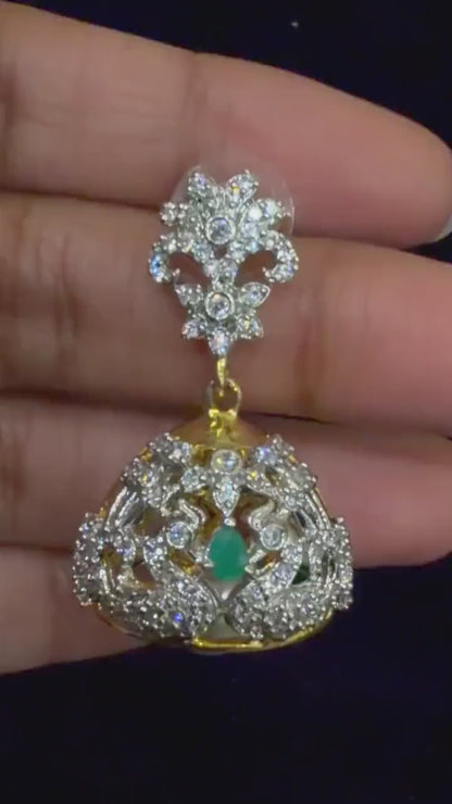 Diamond Earrings Bridal Jewelry Costume silver jewelry Alloy based Jewelry  - SHABURIS Fashion Jewelry