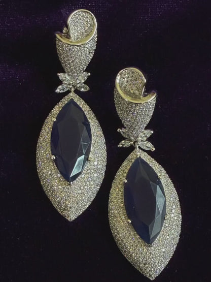 Diamond Earrings Bridal Jewelry Costume silver jewelry Alloy based Jewelry  - SHABURIS Fashion Jewelry