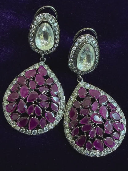 Diamond Earrings Bridal Jewelry Costume silver jewelry Alloy based Jewelry  - SHABURIS Fashion Jewelry