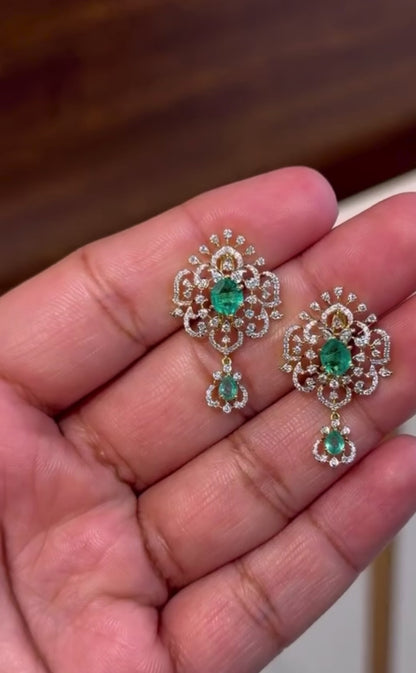 Diamond earrings Polki Earrings silver Earrings 925 silver jewelry - SHABURIS