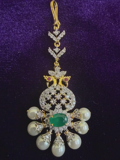 Diamond Maang tikka Bridal Jewelry Costume silver jewelry Alloy based Jewelry  - SHABURIS Fashion Jewelry