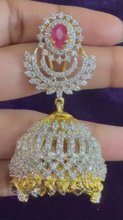 Diamond Earrings Bridal Jewelry Costume silver jewelry Alloy based Jewelry  - SHABURIS Fashion Jewelry