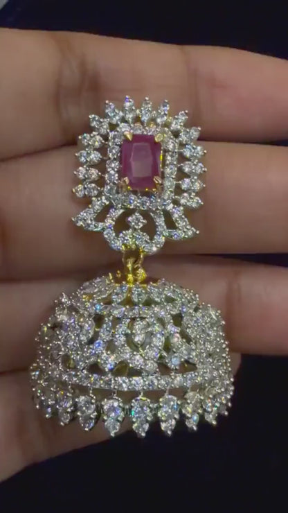Diamond Earrings Bridal Jewelry Costume silver jewelry Alloy based Jewelry  - SHABURIS Fashion Jewelry