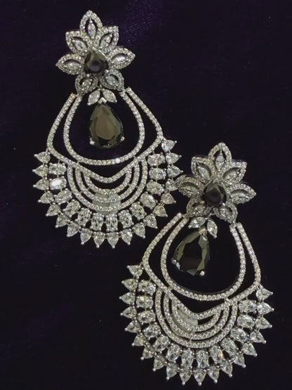 Diamond Earrings Bridal Jewelry Costume silver jewelry Alloy based Jewelry  - SHABURIS Fashion Jewelry