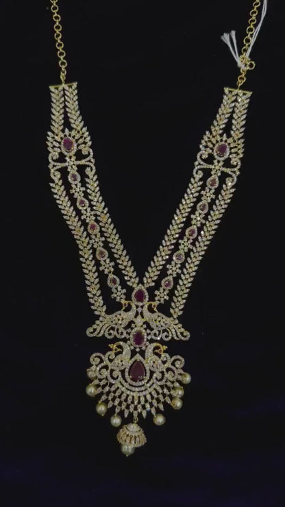 Diamond Necklace Bridal necklace Costume silver jewelry Alloy based Jewelry  - SHABURIS Fashion Jewelry