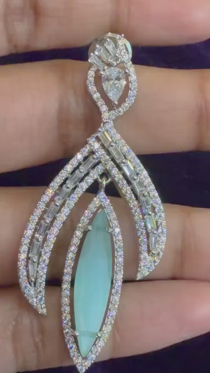 Diamond Earrings Bridal Jewelry Costume silver jewelry Alloy based Jewelry  - SHABURIS Fashion Jewelry
