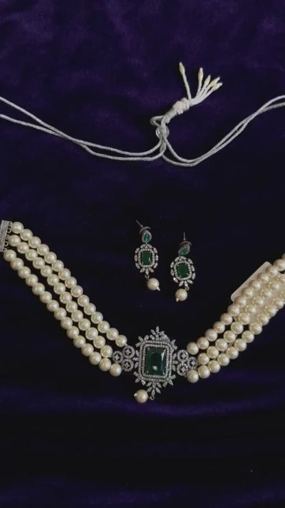 Diamond Necklace Bridal necklace Costume silver jewelry Alloy based Jewelry  - SHABURIS Fashion Jewelry