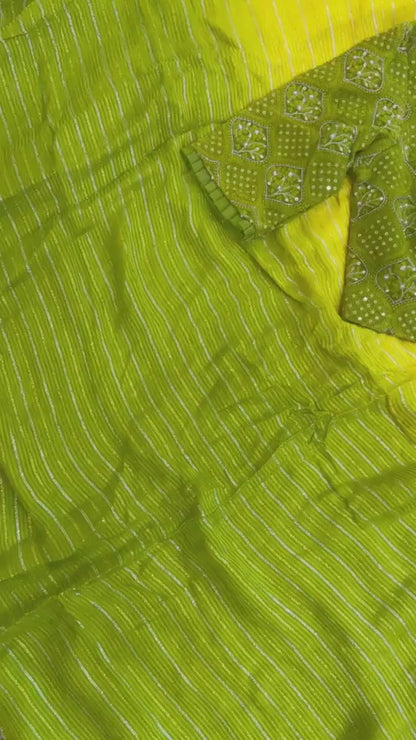 Chikankari saree shibori saree multi colour saree haldi saree Mehendi saree grab party saree with blouse