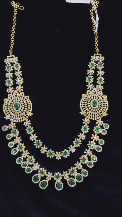 Diamond Necklace Bridal necklace Costume silver jewelry Alloy based Jewelry  - SHABURIS Fashion Jewelry