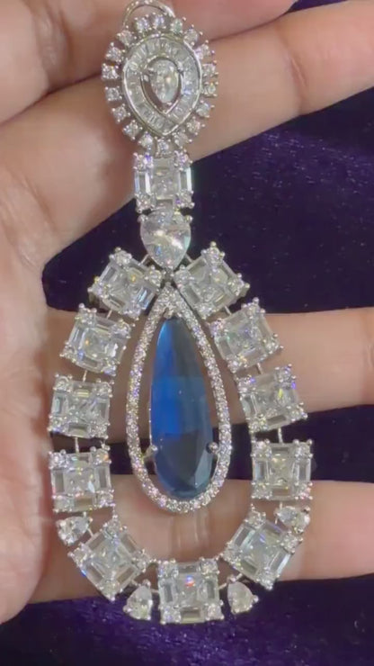 Diamond Earrings Bridal Jewelry Costume silver jewelry Alloy based Jewelry  - SHABURIS Fashion Jewelry