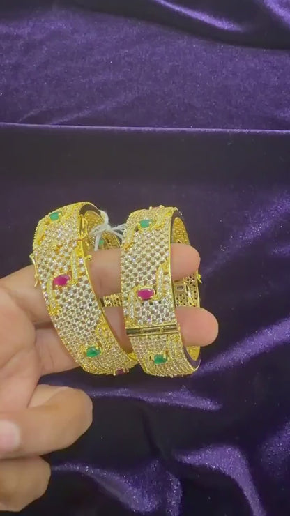 Diamond Bangles Bridal Jewelry Costume silver jewelry Alloy based Jewelry  - SHABURIS Fashion Jewelry