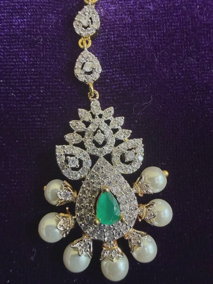 Diamond Maang tikka Bridal Jewelry Costume silver jewelry Alloy based Jewelry  - SHABURIS Fashion Jewelry
